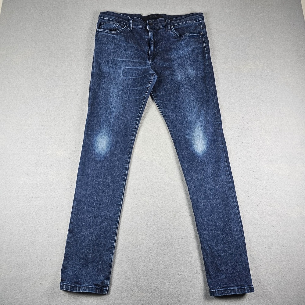 Joes Jeans Gidean Slim Fit Jeans Mens 34 Blue Denim Faded Dark Wash Straight Leg